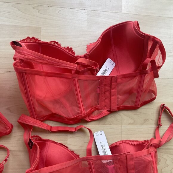 NWT La Senza Corset lace Bustier Sexy Padded Lined Bra Cayenne Red All Sz S-XL+ - Picture 16 of 16